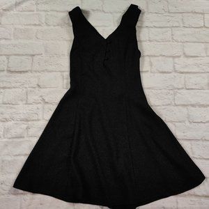 Vintage Alyn Paige womens mini dress sleeveless v neck 90s y2k black silver sz S